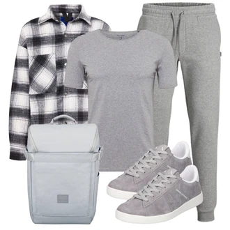 Festival Outfit mit Grau/Hellgrau JerseyHose/TrainingsHose/FleeceHose/SportHose/Cargo-JoggingHose/Jogger Hose Jack & Jones "Perfekt für den Frühling"Look: Strandtag, Konzert, Festival, Schule