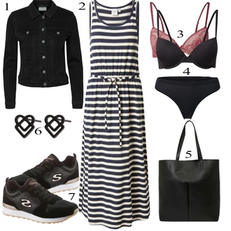 Outfit s Šedá Svetrové Šaty/Letní tenisky/Zimní Pletené Šaty/Parka Ichi "Ležérní Outfits"