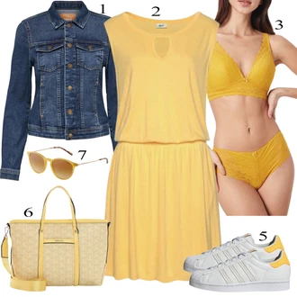 Outfit s Modrá/Tmavě modrá/Světle modrá Vintage Bund/Krátké Džínové Bundičky/Džínové Bund Only "Letní Outfit"