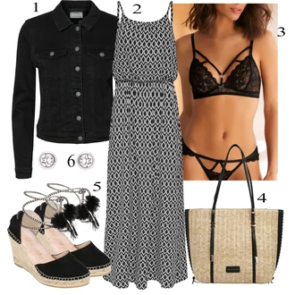 Elegantan Outfit sa Siva/Zeleno/Smeđa/Bijela/Crna/Tamnosiva Haljina Veći Broj Only "Ljetni outfiti"Look: Lagano, Rap, 20-ih godina, Hippie, Elegantan, Boho, Preodjeven, Etno