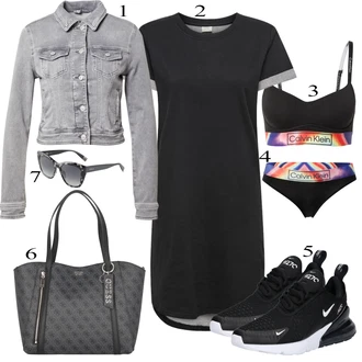 Air Max 270 Outfit s Šedá/Tmavě modrá/Tmavě šedá/Modrá Bota na kolo/Golfová bota/Bota na fitness/Kopačka na umělý povrch/Bota do vody/Přibližovací bota/Bota barefoot Nike Sportswear "Ležérní Outfits"