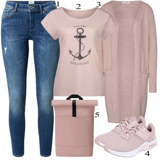 Outfit s Šedá Sportovní legíny/Bota barefoot Nike "Ležérní Outfits"