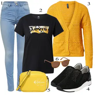 Outfit sa Crna Tenisica Caprice "Zimski outfit"