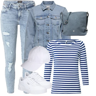 Outfit s Šedá Dlouhý Zimní Kabát/Taška/Dlouhé Šaty/Doplňek/Dlouhá tylová sukně Tom Tailor "Přesně pro volný čas"