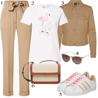 Outfit s Hnědá Sluneční Brýle Pilgrim "Ležérní Outfits"