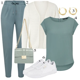 Mom Křest Outfit s Krémová/Bílá Móda Pro Plnoštíhlou Pletenina veľkej veľkosti Only "Ležérní Outfits"Look: Layered, Mom, Kancelář, Chytrý příležitostný, Univerzitní, Bar, Křest, Koncert, Biřmování, Chatky, Škola