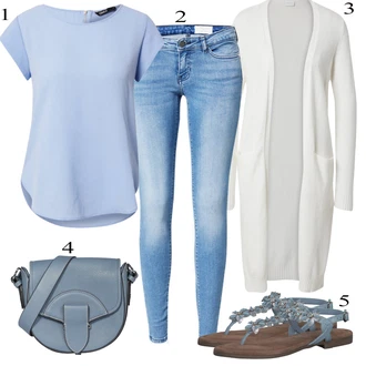 Outfit s Šedá Platform Sandal/Nízká bota na podpatku/Zimní bota MARCO TOZZI "Ležérní Outfits"