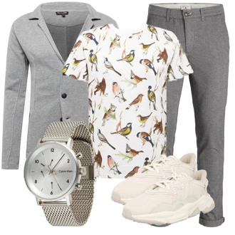 Smart Casual Outfit mit Grau/Hellgrau/Dunkelgrau/Khaki Slim Hose/Leggings Cord Legging/Musselin Hose/Funktionshose/Skinny Hose/Jeggings/Twill Hose/Bügelfaltenhose Jack & Jones "Cooles Alltagsoutfit"Look: Outdoor, Smart Casual, Old Money, Casual, Unisex, Moderne, Coole, Elegant