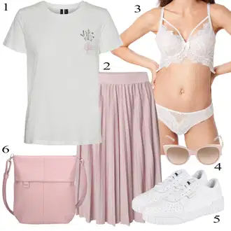 Outfit sa Ljubičasta/Pink Midi suknja od tila/Kratka plisirana suknja/Moderne Suknja/Suknja Iz 90-ih/Midi Suknja About You "Zimski outfit"