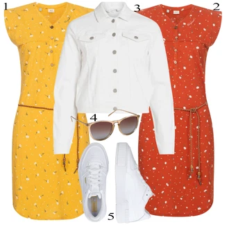 Kombinacije za ljeto Svatovski gost sa Crvena/Narandžasta/Smeđa Haljina Veći Broj/Tunika Ragwear "Ljetni outfiti"
