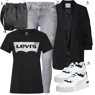 Outfit sa Plava/Pink/Smeđa/TamnoPlava pletena košulja/Majica kratkih rukava/Otmjena majica/Izreka na majici/Majica za plažu/Pulover za plažu/Print majica/Skraćena Majica/Majica za trudnice/Predimenzionirana majica/Top za plažu levi's ® "Ljetni outfiti"