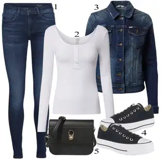 Chuck Taylor All Star Outfit sa Crna Converse "Ljetni outfiti"