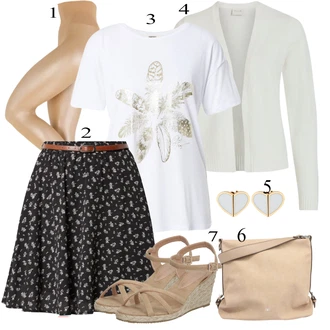 Outfit sa Bež/Zlatni najlonke/Čarapa Protiv Tromboze/Hulahopke Velike Veličine/Kompresijska čarapa/najlonska čarapa Swedish Stockings "Ljetni outfiti"