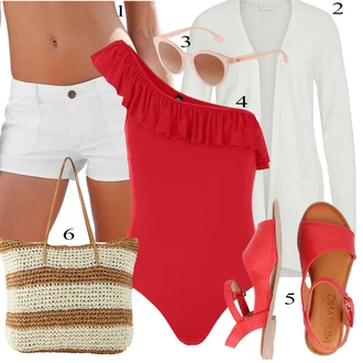 outfit mit Bela Sončna očala BURBERRY "Poletna oblačila"