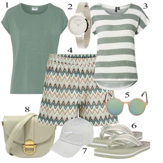 Kratka/mini Outfit sa Siva Veći Broj/Majica/Dodatak/Hlače Visokog Struka Vila "Ljetni outfiti"