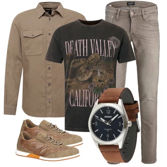 Outfit mit Grün Sneaker Bugatti "Street Style Outfit"
