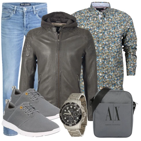 Grau/Weiß Jeans MAC kombinieren