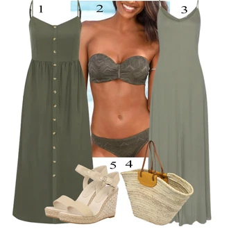 Bez rukávů Dlouhé Outfit s Zelená/Tmavě zelená/Khaki/Světle zelená Mullet šaty/Občanské šaty/Šaty s Rozparkem/Dlouhé Šaty/Dlouhé pletené šaty/Dlouhé Letní Šaty/Maxi Šaty/Žerzejové Šaty Buffalo "Letní Outfit"
