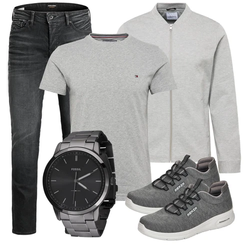 Frühlings Outfits Schwarz/Grau/Dunkelgrau/Rosa Armbanduhr/Smartwatch/Kettenuhr/Uhrenbatterie/Uhrwerkzeug Fossil kombinieren