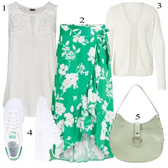 Outfity pro zábavu S křivkami s Krémová/Bílá Pletenina veľkej veľkosti Only "Sportovní Outfit"