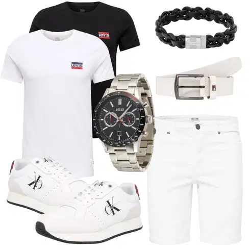 Weiß/Creme/Lila/Dunkelblau Shirt-Set/Kurzarm T-Shirt/Funktions T-Shirt/Laufschuhe für Männer/Sport-T-Shirt T-Shirt Training/Print Shirt/Ausgefallenes T-shirt/T-Shirt Mit Print levi's ® kombinieren