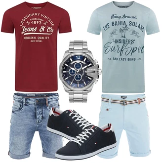 Outfit mit Mischfarben/Schwarz Sneaker Tommy Hilfiger "Summer Outfit"
