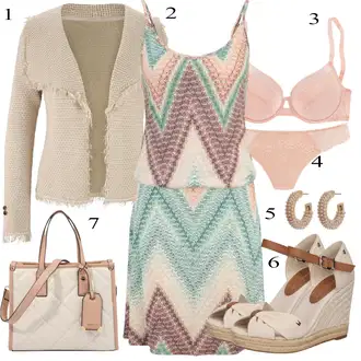 Punije Outfit sa Tirkizna/Svjetloplava/Šareno/Krem/Bijela Pletenina/Haljina/Haljina Veći Broj/Tunika/Pletivo Veći Broj Lascana "Ljetni outfiti"