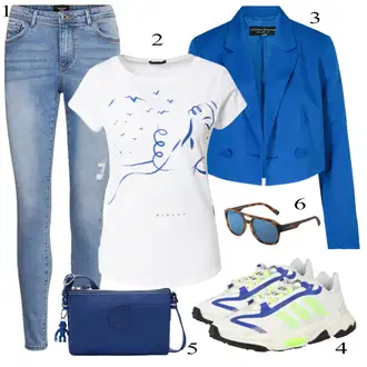 Outfit sa Plava Odijelo Dorothy Perkins "Ljetni outfiti"