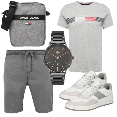 DunkelGrau/HellGrau/Grau/Khaki Hemd Bermuda/Chino Shorts/Musselin Shorts/Kurze Hose/Baggy Short Urban Classics kombinieren