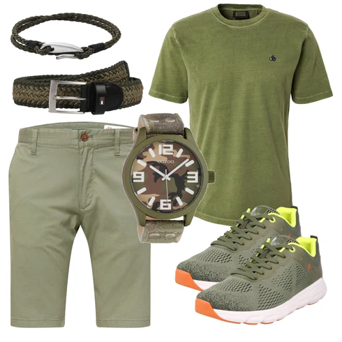 Schwarz Schmuck Skagen kombinieren mit Grün Casual T-Shirt SCOTCH & SODA