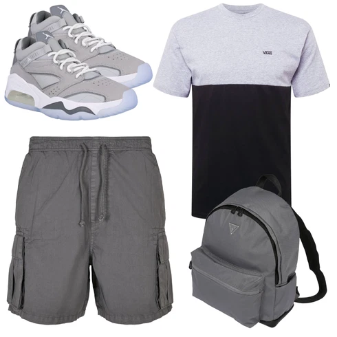 Grau/Schwarz/Dunkelblau/Dunkelgrau/Hellgrau Funktions T-Shirt/T-Shirt Training/Shirt/Ausgefallenes T-Shirt/Kurzarm T-Shirt/Sport-Top Vans kombinieren