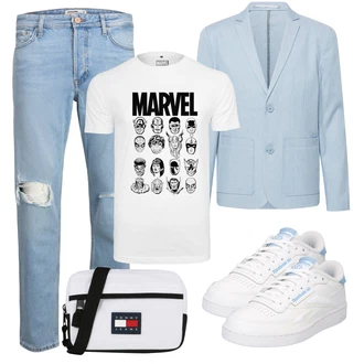 Outfit mit Grau Sneaker/Leder Sneaker Reebok Classic "Alltagsoutfit"