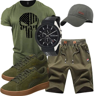 Outfit mit Grün Schuh JustSun "Auffälliger Sommer Look"