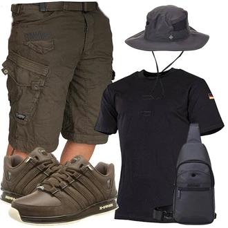 Sommer Outfits Wandern mit Schwarz Unkategorisiert arctic hunter "Auffälliger Sommer Look"Look: Trekking, Rad­fahren, Wandern, Berg­steigen