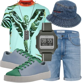 Outfit mit Weiß Hemd Brax "Buntes Sommer Outfit"