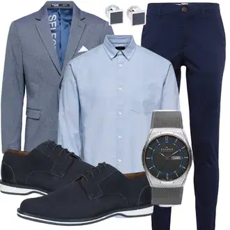 Outfit mit HellBlau/Blau Businesshemd/Casual Hemd/Jeanshemd/Business Hemd/Hemdbluse Only & Sons "Business Look"