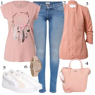 Outfit sa Pink/Bež/Plava Torba Za Preko Ramena Lacoste "Ljetni outfiti"