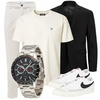 Elegant Outfit mit Khaki/Grau/Beige/Braun Paperbag Hose/Musselin Hose/Chino Hose/Leinenhose/Baumwollhose/Boyfriend Hose/Freizeithose/Gerade Hose/Schlupfhose Goldgarn "Casual Business Outfit"Look: Uni, Outdoor, Unisex, Smart Casual, Casual, Coole, Classic, Elegant