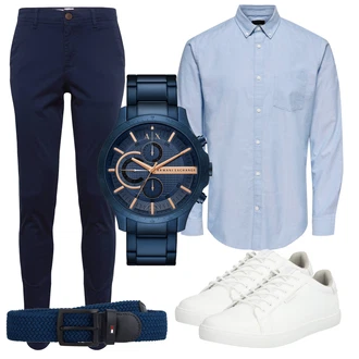 Outfit mit HellBlau/Blau Businesshemd/Casual Hemd/Jeanshemd/Business Hemd/Hemdbluse Only & Sons "Casual Business Outfit"