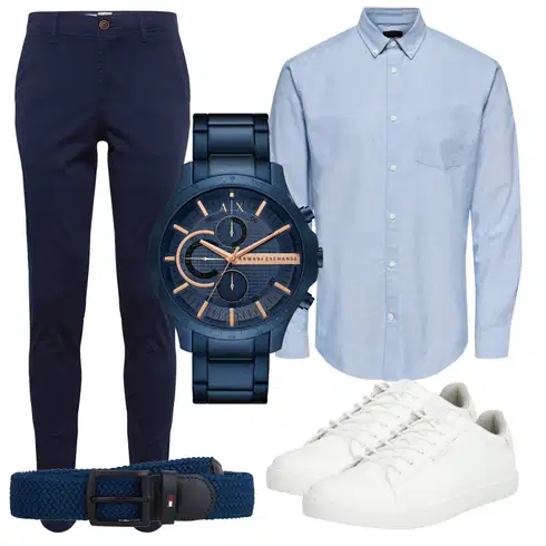 Hellblau/Blau BusinessHemd/Casual Hemd/JeansHemd/Business Hemd/Hemdbluse Only & Sons kombinieren