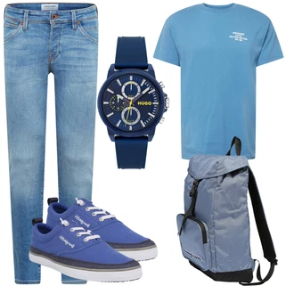 Sommer Outfits mit Türkis Jeans Jack & Jones "Cooles Alltagsoutfit"