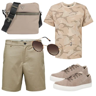20er Jahre Outfit mit Braun/Gelb/Dunkelbraun Sonnenbrille Kapten & Son "Cooles Alltagsoutfit"Look: Metal, Retro, 80er, Löwe, 20er Jahre, Boho, Widder, Prinzessin