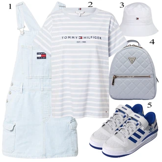 Outfit s Šedá/Bílá Klobouk Tommy Hilfiger "Letní Outfit"