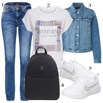 Krásný Outfit s Modrá/Růžová/Světle modrá Džíny s Rozparkem/Džín s Nízkým Pasem/Girlfriend Džíny/Džíny Regular Fit/Džíny s Nízkým Sedem/Slim Fit Džíny/Sportovní boty/Kožená bunda/Kožená Pánská Bund/Kožené Boty/Zimní bunda/Pánské tričko/Rovná Džína LTB "Letní vzhled na každý den"Look: Styl, 90tá léta, Ležérní, Cool, Moderní, Mom, Krásný