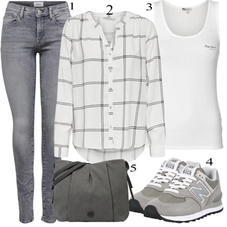 Outfit s Šedá Zimní bota/Teniska New Balance "Ležérní Outfits"