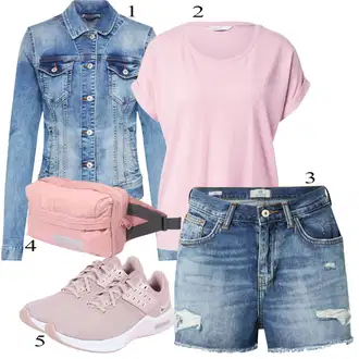 Ljeto Outfit sa Plava/Svjetloplava Kratke Hlače velike veličine/Majica LTB "Ljetni outfiti"