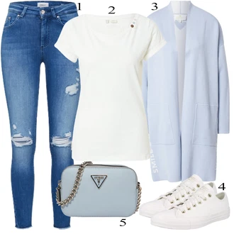 outfit mit Bela/Krem/Khaki Platnena superga/Usnjene superge/Superge Nizka/Ozka superga Converse "Priložnostna oblačila"