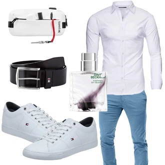 Business Outfits mit Grau Sneaker/Schuh Tommy Hilfiger "Freizeit Outfit"