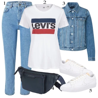 outfit mit Turkizna Denim Jakna GAP "Priložnostna oblačila"