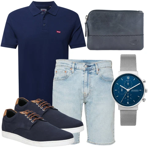 Dunkelblau T-Shirt Poloshirt levi's ® kombinieren